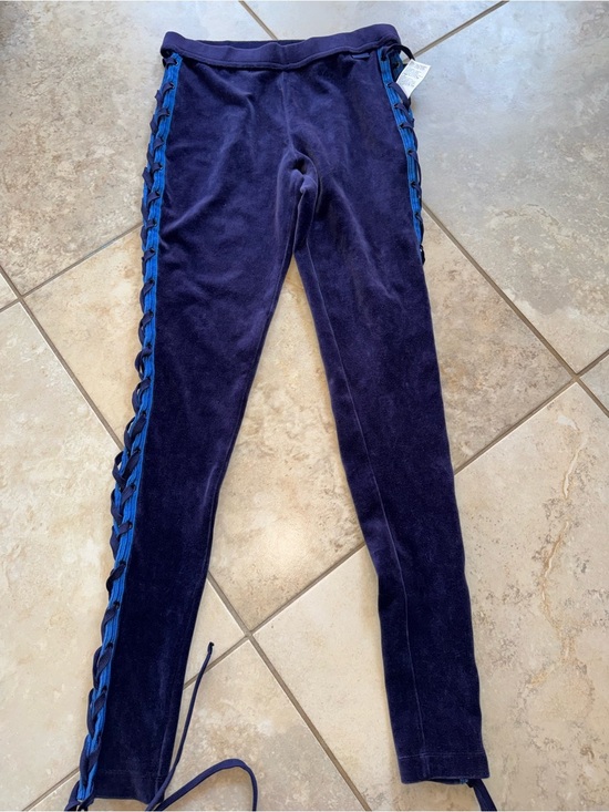 Puma Fenty Pants - Fenty Puma Rihanna Velour Lace Up Pants Blue S NWOT
